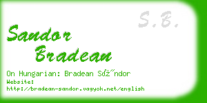 sandor bradean business card